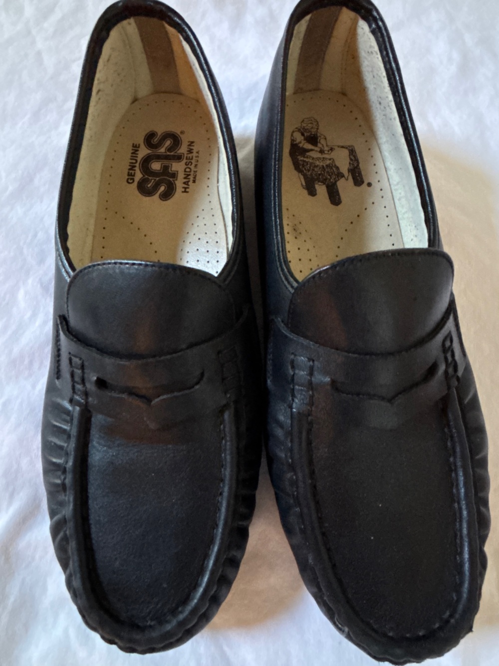 SAS Black Leather Penny Loafers Comfort Shoes Women 9 USA
